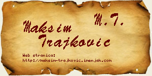 Maksim Trajković vizit kartica